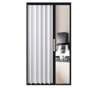 Concertina Door Locking Metal Folding Door, Accordion Style Retractable Sliding Room Divider, Foldable Privacy Screen for Kitchen Bedroom