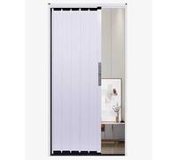 Concertina Door Locking & No Drill Folding Door White Metal, Accordion Style Screen Door, Foldable Sliding Door Kit