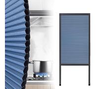 Concertina door Navy Blue Accordion Door 80 84 90 Inch Tall, Customize No Lower Track Retractable Honeycomb Folding Doors For Closet/ Rv/ Living Room, With Aluminum Frame, Door Alternatives(WxH 24inx8