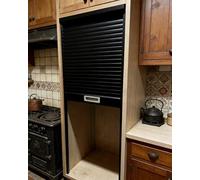 Concertina Door Pull-Down Tambour Door Cabinet Replacement, Plastic Closet Kitchen Cupboard Roll Up Doors, Multifold Wardrobe Garage Sideboard Screen(26x22in/66x56cm)