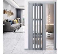 Concertina Door PVC Folding Door for Doorway, Interior Accordion Door for Bathroom, Balcony, Kitchen, Invisible