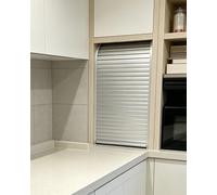 Concertina Door Replacement, Smooth-Gliding Roll-Up Tambour Slat Door for Wardrobe, Kitchen Pantry, Manual Push Pull Cupboard Closet Sideboard