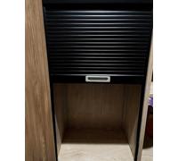 Concertina Door Replacement Tambour Door Kitchen Cabinet Kit, Pull Down Folding Panel for Cupboard Garage Wardrobe, Flexible Sideboard Track Sets Decorative(40x55cm/16x22in)