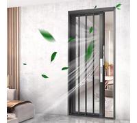 Concertina Door Retractable Folding Screen Door Upgraded Aluminum Frame And Mesh Sliding With Ventilation Lock Front Balcony Patio Entrance Flat Customized