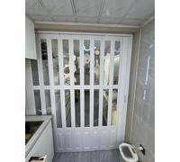 Concertina Door Retractable Kitchen Door Space Saving, Foldable Pantry Doorway Closet Cupboard Concertina Gate, Sliding White Wood Grain Living Room Panel(24x80in (60x203cm))