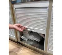 Concertina Door Roll Up Screen Door with Rail and Handles, Flexible Pull Down Tambour Doors for Counters Campervan Barn Kitchen Space Saving, Custom Size(27x46in/69x117cm)