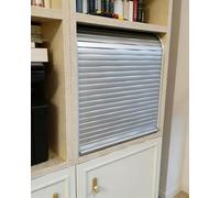 Concertina Door Roll Up Tambour Door Spirals with Hand Pull, Pleated Folding Doors Internal Kitchen Replacement, Flexible Sideboard Track Sets