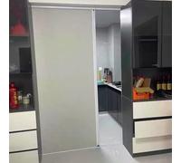 Concertina Door Self-Adhesive Interior Accordion Door White, Blackout Sliding Screen for Windows/Front Gate, Pleated Folding Door with Lock 43 47 79 87 inch Height(26x71in/65x180cm)