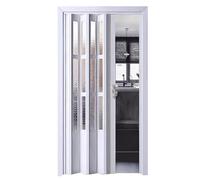 Concertina Door Sliding Accordion Door with Handle, Foldable Temporary Screen Divider Panel, Privacy Internal Bathroom Doorway Closet Wall Partition Gate(74x80in(188x203.2cm))