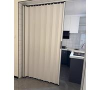 Concertina Door White Accordion Door with Lock and Key, Interior Folding Door Privacy Panel Screen for Doorways, Aluminum Room Partition Divider Closet Door(120x203cm(47.3x80in))