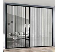 Concertina Foldable Door 220 Cm 210 203 198 Cm Tall Large Acrylic Glass Folding Doors with Aluminum Frame, Clear Indoors Invisible Sliding Door Gate with Safety Lock for Kitchens/ Washroom(202x203cm)