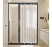 Concertina Foldable Door 80in Tall Glass Accordion Door Waterproof, Lockable Invisible Room Divider Push-Pull Doors Gate with Aluminum Frame for Bathroom/Kitchens/Mall - Custom Size(35 x 80 in)
