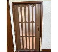 Concertina Foldable Door Chinese Folding Doors Room Dividers with Glass Panel, Interior Multifold Bifold Accordion Door Privacy Gate Frosted for Bedrooms/Washroom/Stores(WxH-110x208cm)