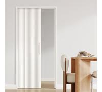 Concertina Foldable Door Folding Privacy Screens Door with Magnetic Closure, Honeycomb Push-Pull Concertinar Retractable Doors for Interior/Outdoor/Room Divider - Trackless(White,WxH 65x200cm)