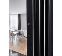 Concertina Folding Door Partition, Wood Grain Sliding with Magnetic Multifold Design, Customizable Privacy Solution for Living Spaces