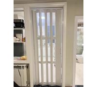 Concertina Folding Door, Space Saving Room Divider for Laundry Room, Temporary Partition, Vinyl Roll Up Screen Panel
