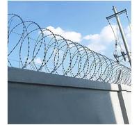 Concertina Razor Wire Galvanized Steel - Double Helix Security Coil for Fence,Silver,10m