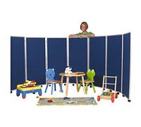 Concertina Screen Fabric Wrapped 630 x 1500 mm Red