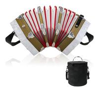Concertinas 20 Keys Accordion for Adults, Professional Accordion for Beginners, Adjustable Hand Straps, Instrument Accessories (White)