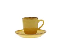 Concerto Ocra Espresso Cup and Saucer Rose and Tulipani
