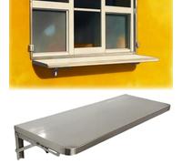 Concession Window Folding Shelf 24 36 48 60 72 Inch, Drop Down Stainless Steel Food Truck Shelves, Kitchen Wall Mounted Food Preparation Rack Space Saving(Width 45cm/18in,Length 185cm/74in)