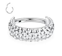 Conch Helix Septum Piercing Jewelry Silver Nose Rings Hoops Conch Cartilage Lobe Earrings Huggie Earrings Small Hoop Earrings Cartilage Hoop Earring 316L Surgical Steel Hinged Segment Ring 16G 10mm
