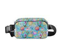 Conch Shells Clams Cute Waist Bag Fanny Pack for Men Women Mini Bum Belt Bag with Adjustable Strap for Cycling Hiking Gym, Conch Shells Clams, One Size