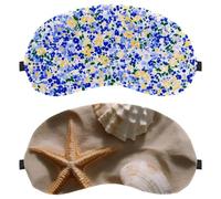 Conch Starfish Beach Sandy 2 Piece Eye Patch and Eye Masks Set, Light-Blocking, Soft, Breathable Sleep Mask Kit