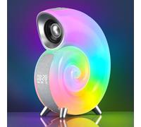 Conch Wake Up Light with Bluetooth Speaker, RGB Color Changing Ambient Light with Alarm Clock, LED Smart Table Lamp APP Control Atmosphere Night Light Music Lamp for Bedroom (Gray)