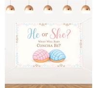 Concha Gender Reveal Backdrop What Will Baby Concha Be Backdrop Mexican Pan Dulce Sweet Bread Themed He or She Party Decorations for Latin Baby Shower Photo Booth Photography Background 5×3ft