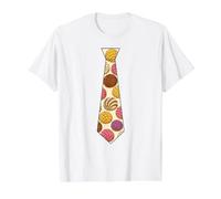 Concha Tie Mexican Pan Dulce Mexican Bakery Pattern Necktie Value Graphic T-Shirt, Men, White, M