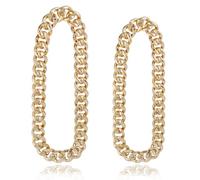 CONCHLERY 2 Sizes Plastic Chain Necklace Hip Hop Rapper Big Necklace Acrylic Chunky Chain for Theme Party Costume Stage Show Cosplay Daily Wear Accessories Supplies, Gold