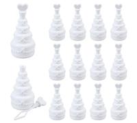 CONCHLERY 36 Pcs Cake Shape Mini Empty Bottles with Bubble Wands Refilling Bubbles Empty Bottles for Wedding Party DIY Favor Valentine's Day Decor, 1.36x2.91 inch