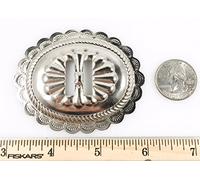 Conchos 2 3/4 Big Oval Classic Western Bright Nickel 6 pieces #50065 by Dangerous Threads
