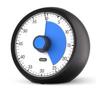 Conchstar Visual Timer for Kids - Silent Timer Analog 60-Minute Countdown for Classroom Learning, Teachers, Children with ADHD/Autism, Homeschooling (Black Blue)