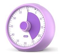 Conchstar Visual Timer for Kids - Silent Timer Analog 60-Minute Countdown for Classroom Learning, Teachers, Children with ADHD/Autism, Homeschooling (Purple)