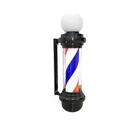 Concise Home Barber Pole Light, Red, Blue and White LED Barber Shop Revolving Light Fixtures, Classic Vintage Style Beauty Salon Logo, Waterproof Outdoor Hair Salon Lights 68CM
