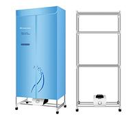 Concise Home Electric Clothes Dryer 1000W Large Capacity 15kg Double layer Stainless Steel Energy-Efficient Indoor Wet Laundry Warm Air Drying Wardrobe (Three layer)