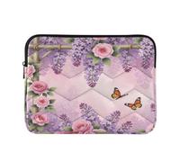 Concise Laptop Sleeve Case 13 Inch Colored Rose Lilac Butterfly Garden | 13 Inch Laptop Bag Briefcase for Work Travel funda para computadora M
