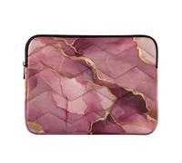 Concise Laptop Zipper Case 13inch Elegant Marble Blush Burgundy | 13inch Computer Carrying Bag for college women fundas para M
