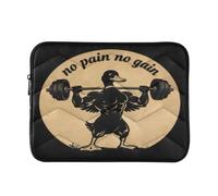 Concise Sleeve for Laptop 16 Inch Funny Gooses Weightlifting Beige | 16 Inch Computer Carrying Bag for Computer forro para L