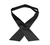 CONCITOR Women's or Men's Crossover Neck Tie Solid Color Continental Tie, Black, One size