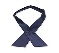 Concitor Women's or Men's Crossover Neck Tie Solid Color Continental Tie, Navy Blue, One size
