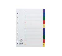 Concord Index 1-10 A4 Polypropylene Multicoloured 66399