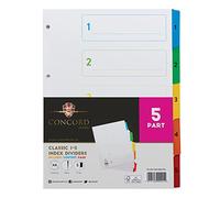 Concord Index 1-5 A4 White with Multicoloured Mylar Tabs 00201/CS2