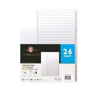 Concord Unpunched Index A-Z 26 Part A4 160gsm White (Pack of 5) 75601
