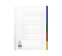 Concord 5-Part Extra Wide Index Polypropylene Multicoloured A4 66099