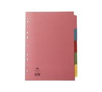 Concord Subject Dividers 230 Micron 5-Part Multipack A4 Assorted Ref 71190/J11M (Pack 5)