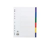 Concord Dividers 65899 A4 6-Part Polypropylene Plain - Assorted Colours