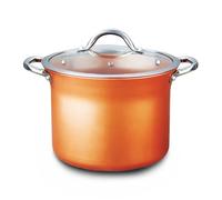 CONCORD 7 QT Copper Non Stick Stock Pot Casserole Coppe-Ramic Series Cookware (Induction Compatible)